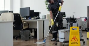 Professional floor care high-gloss finish in San Antonio facility